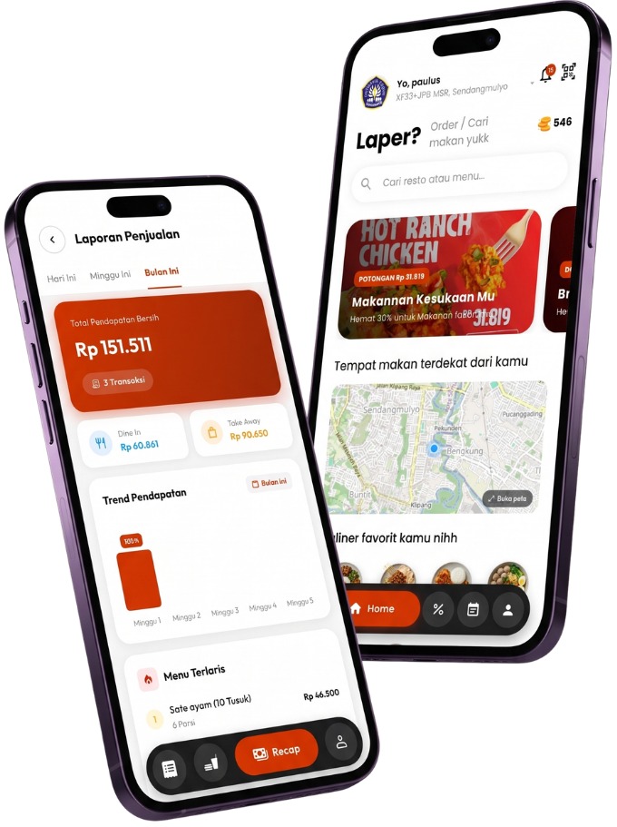 Aplikasi Pesan-Antar Makanan & Dashboard Penjualan Mitra