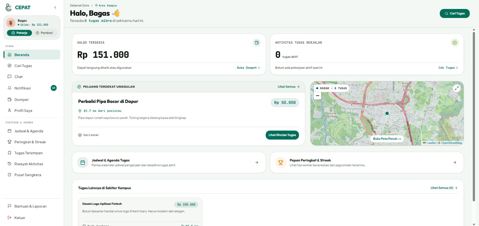 Aplikasi Micro-Task Marketplace & Dompet Digital Pekerja
